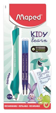 Írástanuló rollertoll, utántöltővel, 0,7 mm, radírozható, MAPED "KIDY Learn MAGIC", vegyes minták