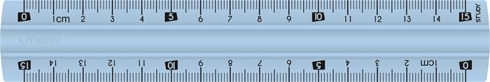 Vonalzó, műanyag, törhetetlen, 15 cm, MAPED "Study Unbreakable", vegyes színek