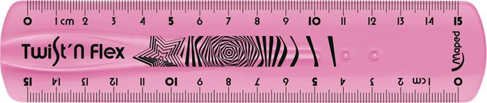 Vonalzó, műanyag, törhetetlen, 15 cm, MAPED "Twist`n Flex"