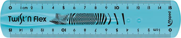 Vonalzó, műanyag, törhetetlen, 15 cm, MAPED "Twist`n Flex"