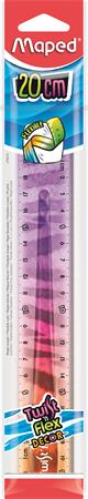 Vonalzó, műanyag, törhetetlen, 20 cm, MAPED "Twist`n Flex Decor Animals", vegyes színek