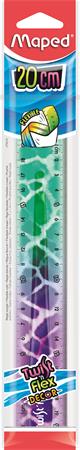 Vonalzó, műanyag, törhetetlen, 20 cm, MAPED "Twist`n Flex Decor Animals", vegyes színek