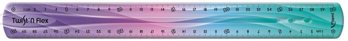 Vonalzó, műanyag, 30 cm, MAPED "Twist`n Flex Decor"