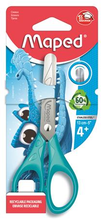 Olló, iskolai, 13 cm, MAPED "Essentials Pulse", vegyes színek