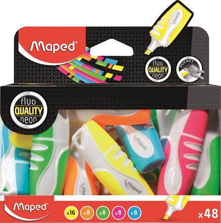 Szövegkiemelő, 1-5 mm, MAPED "Fluo Peps Pocket Soft", display