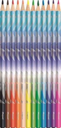 Színes ceruza készlet, háromszögletű, MAPED „Arctic jégvilág”, 12 különböző szín