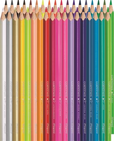 Színes ceruza készlet, háromszögletű, MAPED "Color`Peps Star", 36 különböző szín