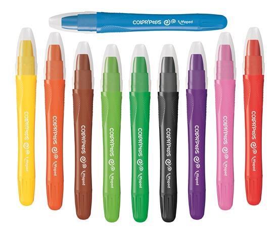Zsírkréta, kitekerhető, MAPED "Color`Peps GEL", 10 különböző szín