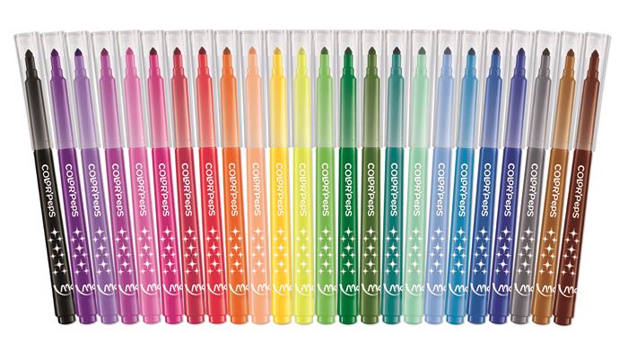 Filctoll készlet, mosható, MAPED "Color`Peps Long Life", 24 különböző szín