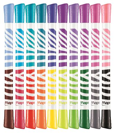 Filctoll készlet, kimosható, MAPED "Color`Peps Duo", 20 különböző szín