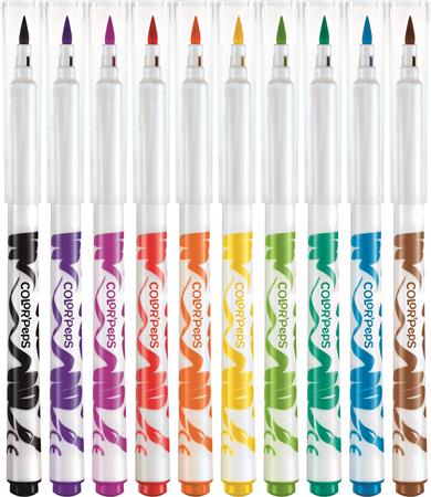 Filctoll készlet, kimosható, ecsetjellegű, MAPED "Color ’Peps Brush", 10 különböző szín