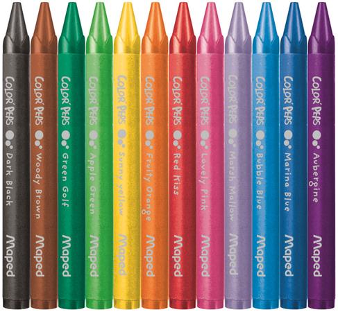 Zsírkréta, MAPED "Color`Peps Wax", 12 különböző szín