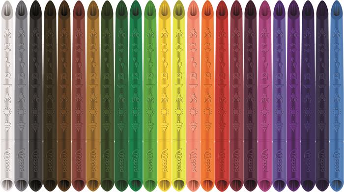 Színes ceruza készlet, háromszögletű, MAPED "Color`Peps INFINITY", 24 különböző szín