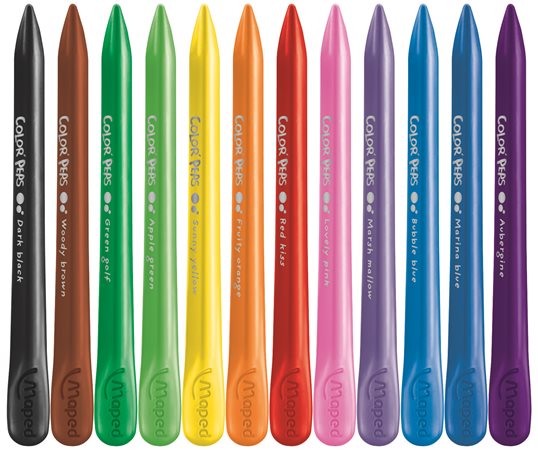 Zsírkréta, MAPED "Color`Peps" PlastiClean, 12 különböző szín