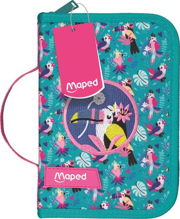 Tolltartó, töltött, klapnis, cipzáras, MAPED, trópusi