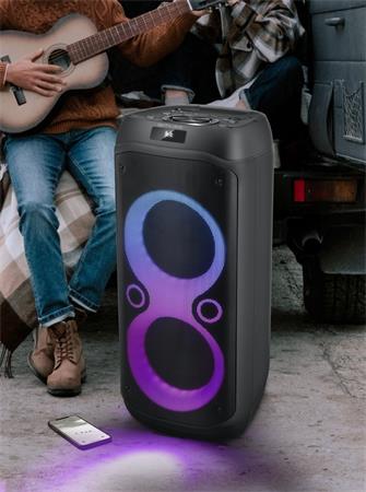 Hangszóró, Bluetooth, mikrofonnal, LED fényekkel, 600W, MUSE "M-1937DJ", fekete