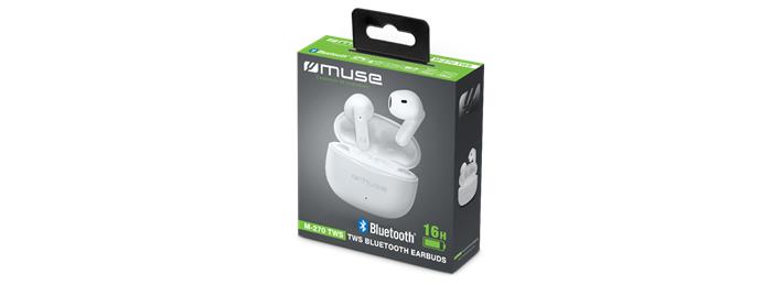 Fülhallgató, vezeték nélküli, Bluetooth 5.0, mikrofonnal, MUSE "M-270 TWS"