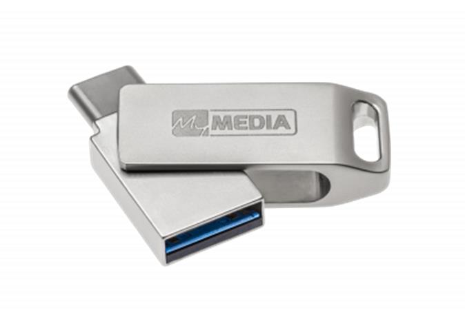 Pendrive, 64GB, USB 3.2 Gen1 + USB-C, alumínium ház, MYMEDIA "Dual" (by VERBATIM)