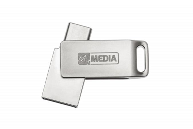Pendrive, 64GB, USB 3.2 Gen1 + USB-C, alumínium ház, MYMEDIA "Dual" (by VERBATIM)