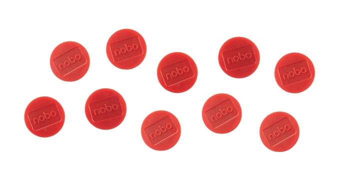 Mágneskorong, erős, 38 mm, 10 db, NOBO, piros