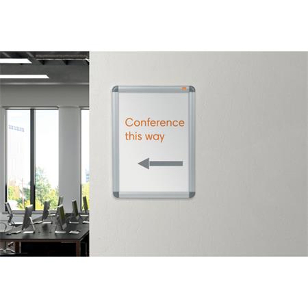 Posztertábla, fali, A3 méret, alumínium keret, NOBO