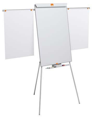 Flipchart tábla, mágneses felület, 2 db segédkarral, NOBO "Essentials", fehér