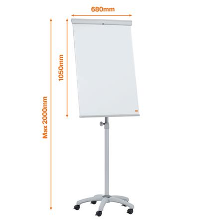 Flipchart tábla, mobil, mágneses felület, NOBO "Essentials", fehér