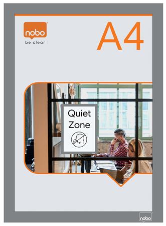 Posztertábla, fali, A4 méret, műanyag keret, 2 db, NOBO, ezüst