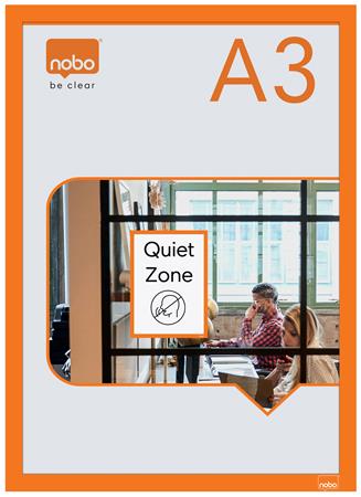 Posztertábla, fali, A3 méret, műanyag keret, 2 db, NOBO, narancs