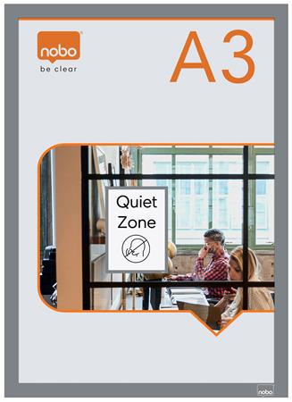 Posztertábla, fali, A3 méret, műanyag keret, 2 db, NOBO, ezüst