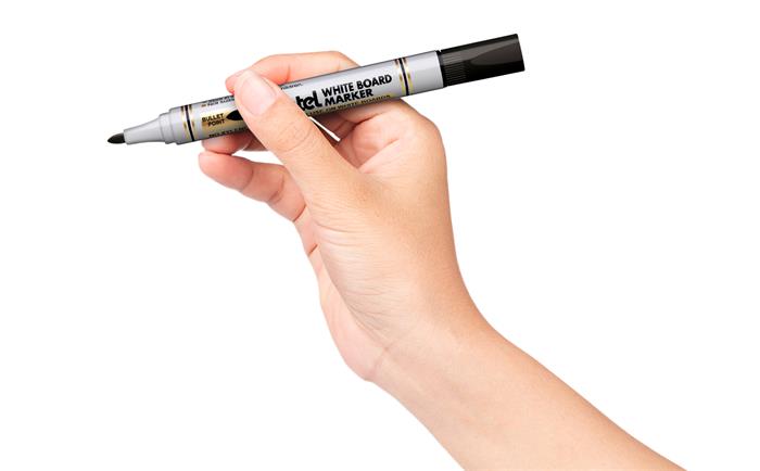 Táblamarker, 4,2 mm, kúpos hegy, PENTEL, fekete
