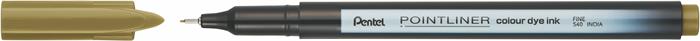 Tűfilc, 0,4 mm, PENTEL "Pointliner", aranybarna