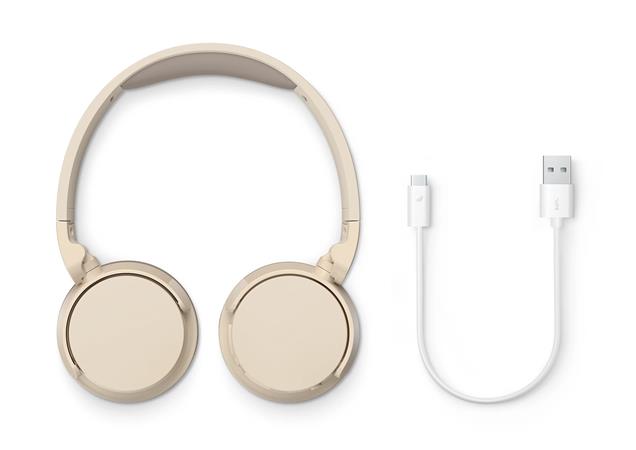 Fejhallgató, vezeték nélküli, Bluetooth 5.3, PHILIPS "TAH3209", bézs