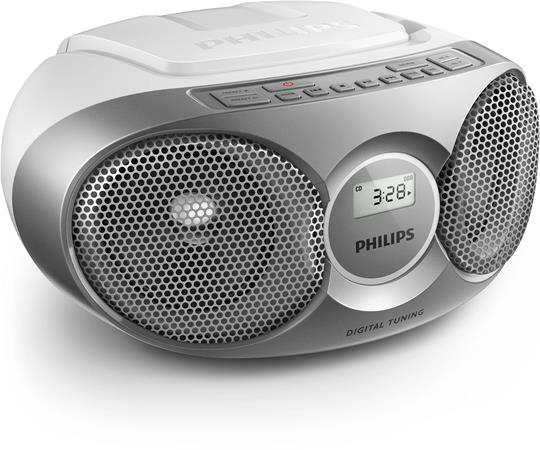 Rádió, CD-lejátszóval, PHILIPS "AZ215", ezüst