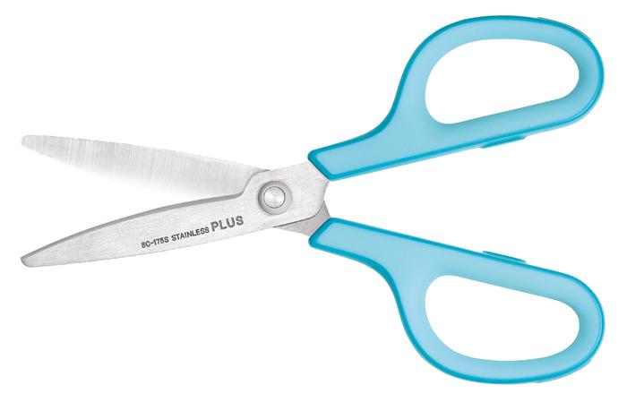 Olló, általános, 17,5 cm, PLUS "Fitcut Curve", világoskék