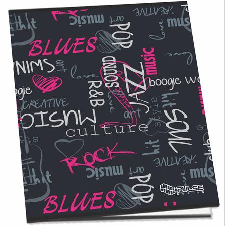Füzet, tűzött, A5, vonalas, 52 lap, PULSE "Girls"