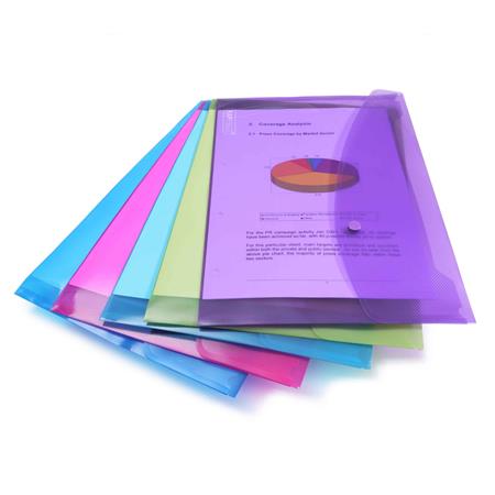 Irattartó tasak, A4+, PP, patentos, RAPESCO "Eco", vegyes csillogó színek