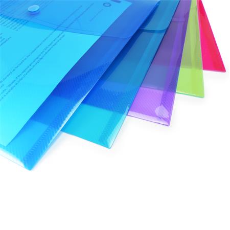 Irattartó tasak, A4+, PP, patentos, RAPESCO "Eco", vegyes csillogó színek