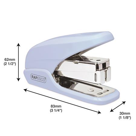 Tűzőgép, 24/6, 26/6, 20 lap, könnyített tűzés, RAPESCO "X5-Mini Less Effort", világoskék