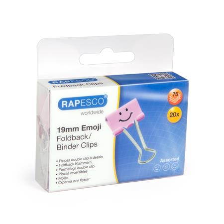 Bindercsipesz, 19 mm, "Fun", RAPESCO, világos rózsaszín