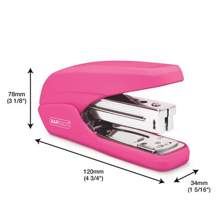 Tűzőgép, 24/6, 26/6, 25 lap, könnyített tűzés, RAPESCO "X5 Less Effort", pink