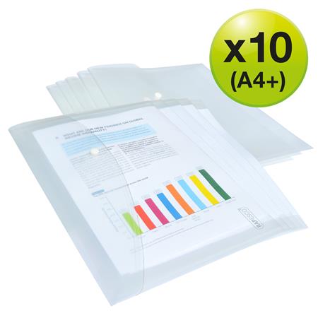 Irattartó tasak, A4+, PP, patentos, RAPESCO "Eco", áttetsző