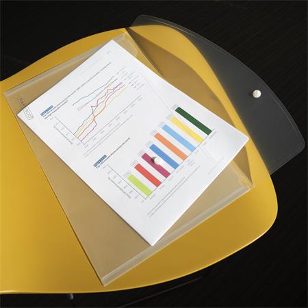 Irattartó tasak, A4+, PP, patentos, RAPESCO "Eco", áttetsző