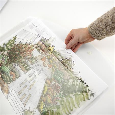 Irattartó tasak, A3, PP, patentos, RAPESCO "Eco", áttetsző