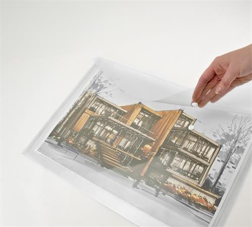 Irattartó tasak, A3, PP, patentos, RAPESCO "Eco", áttetsző