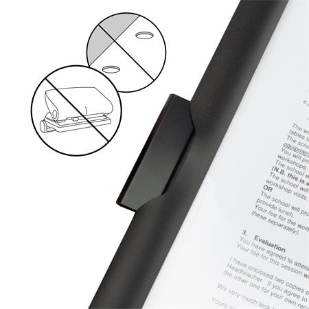 Gyorsfűző, klipes, PP, A4, RAPESCO "Eco GRS Recycled", fekete