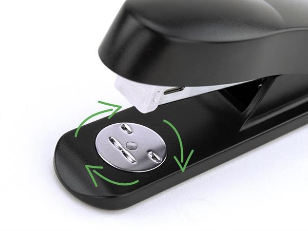 Tűzőgép, 24/6, 26/6, 20 lap, RAPESCO "Eco GRS Recycled Half-Strip", fekete