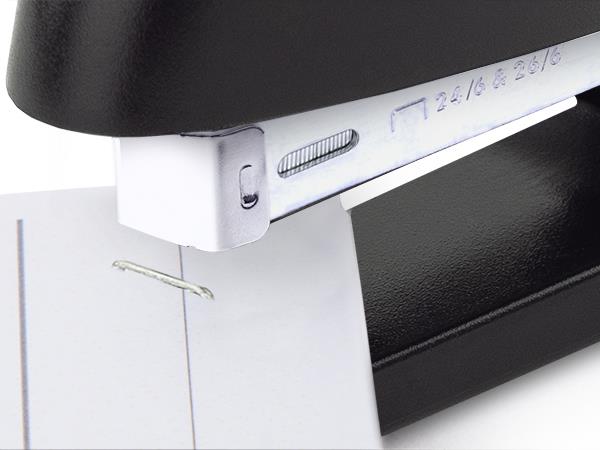 Tűzőgép, 24/6, 26/6, 20 lap, RAPESCO "Eco GRS Recycled Half-Strip", fekete