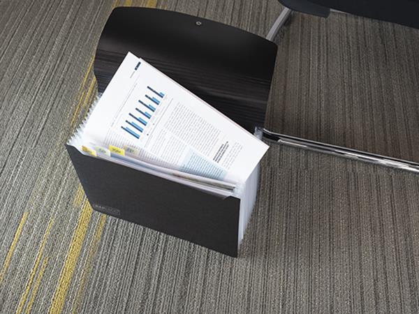 Harmonikamappa, A4, PP, 13 rekeszes, RAPESCO "Eco GRS Recycled", matt fekete