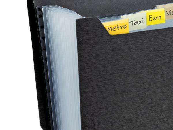 Harmonikamappa, A4, PP, 13 rekeszes, RAPESCO "Eco GRS Recycled", matt fekete